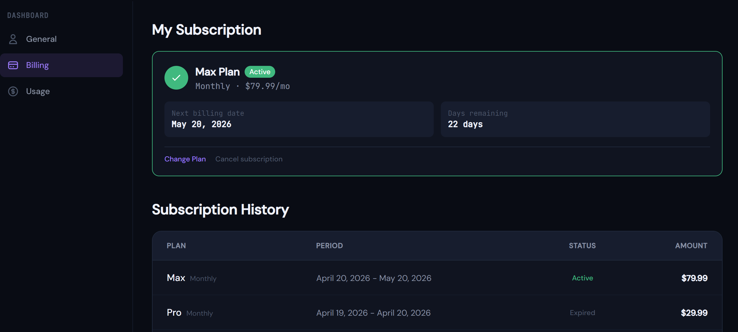 Pay4SaaS Dashboard